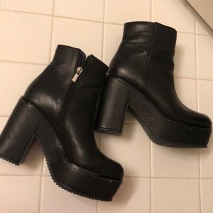 Black platform boots